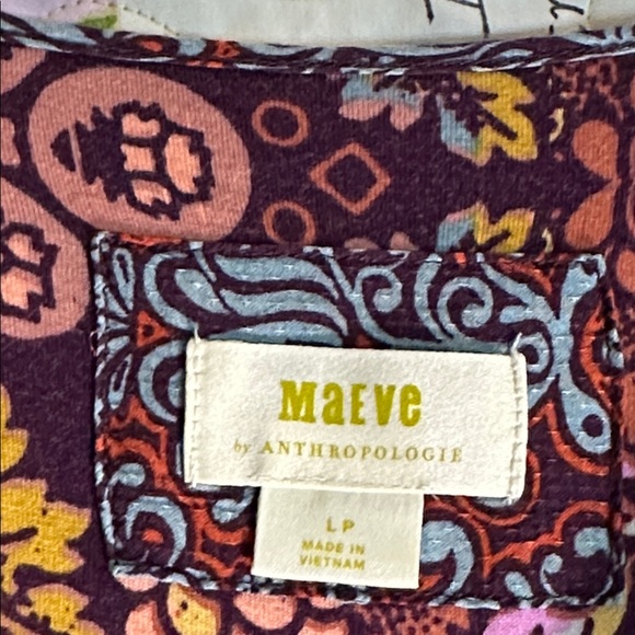 Maeve by Anthropology Multicolor Patterned Top sz LP - Picture 2 of 8